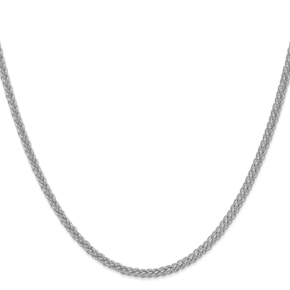 14k White Gold 2.6mm Semi-solid 3-Wire Wheat Chain