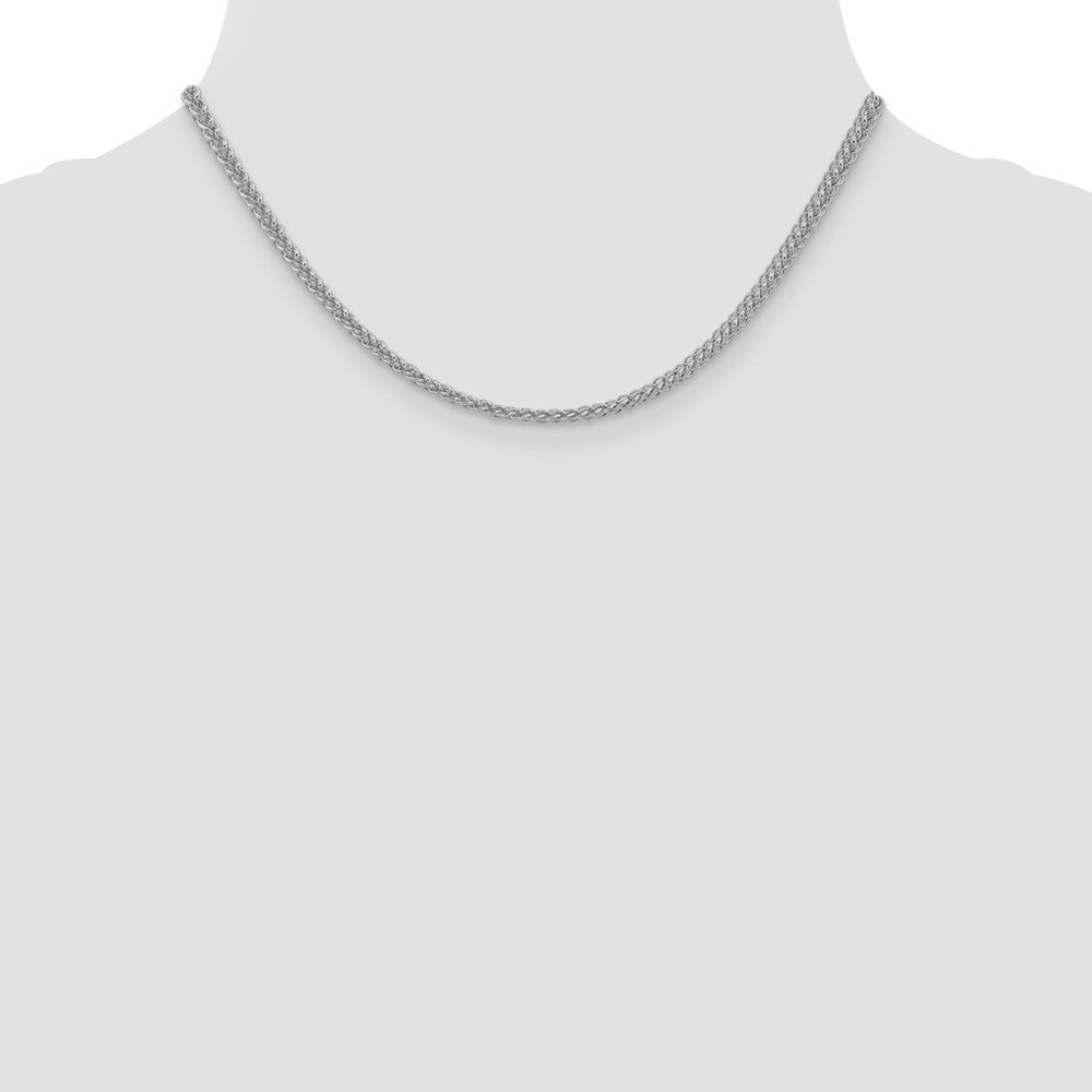 14k White Gold 2.6mm Semi-solid 3-Wire Wheat Chain