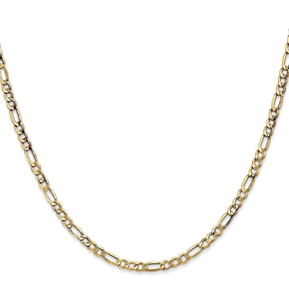 14K 3.5mm Semi-Solid Figaro with Lobster Clasp Chain