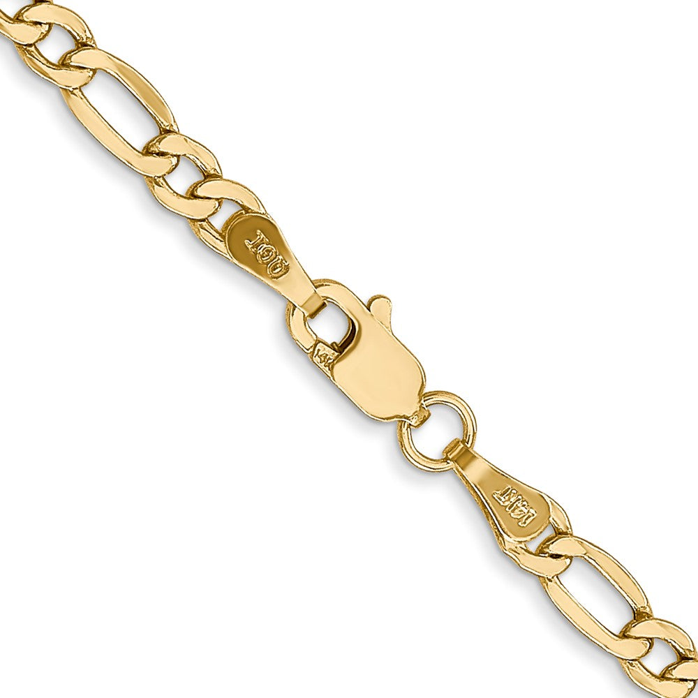 14K 3.5mm Semi-Solid Figaro with Lobster Clasp Chain