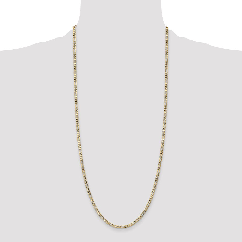 14K 3.5mm Semi-Solid Figaro with Lobster Clasp Chain