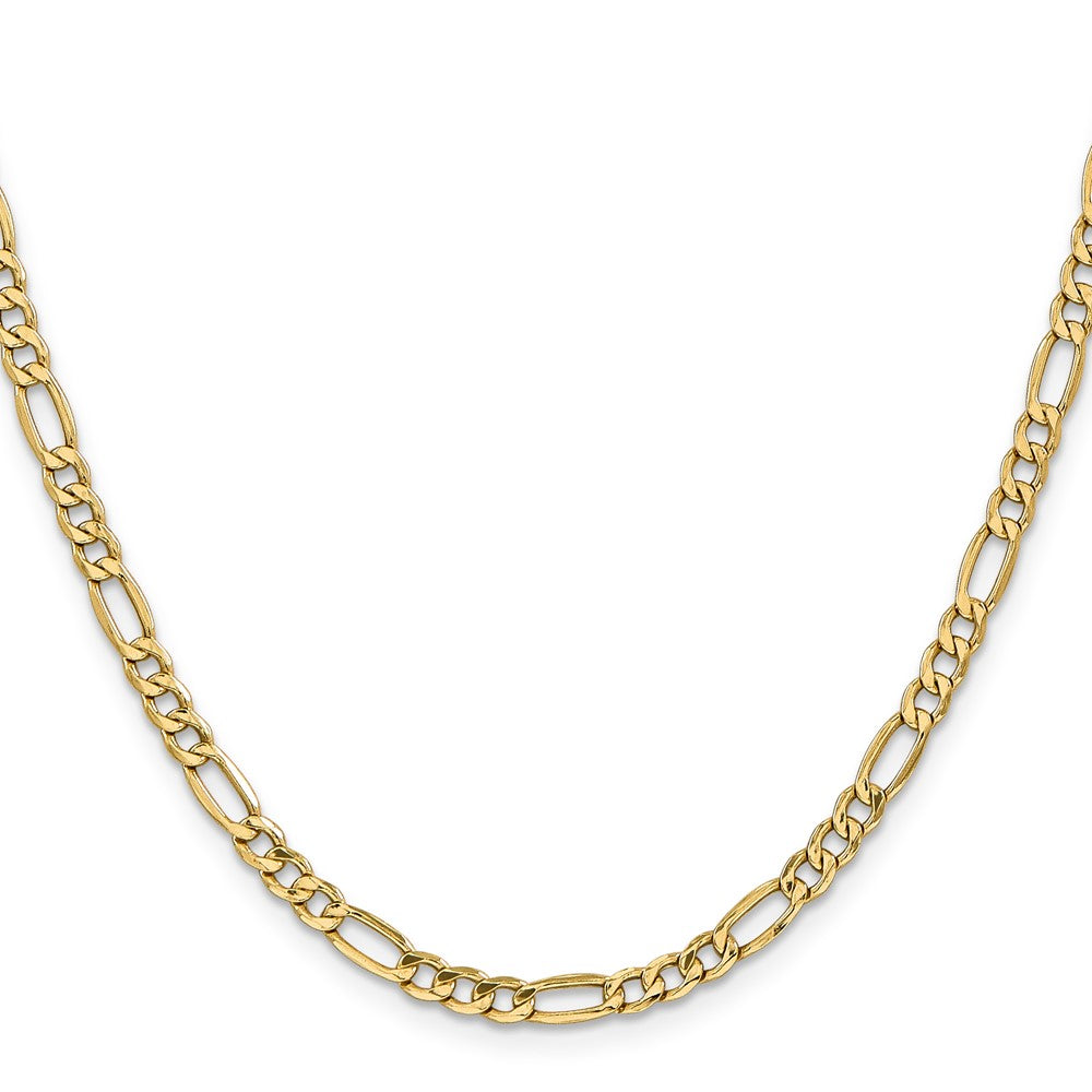 14K 4.2mm Semi-Solid Figaro with Lobster Clasp Chain