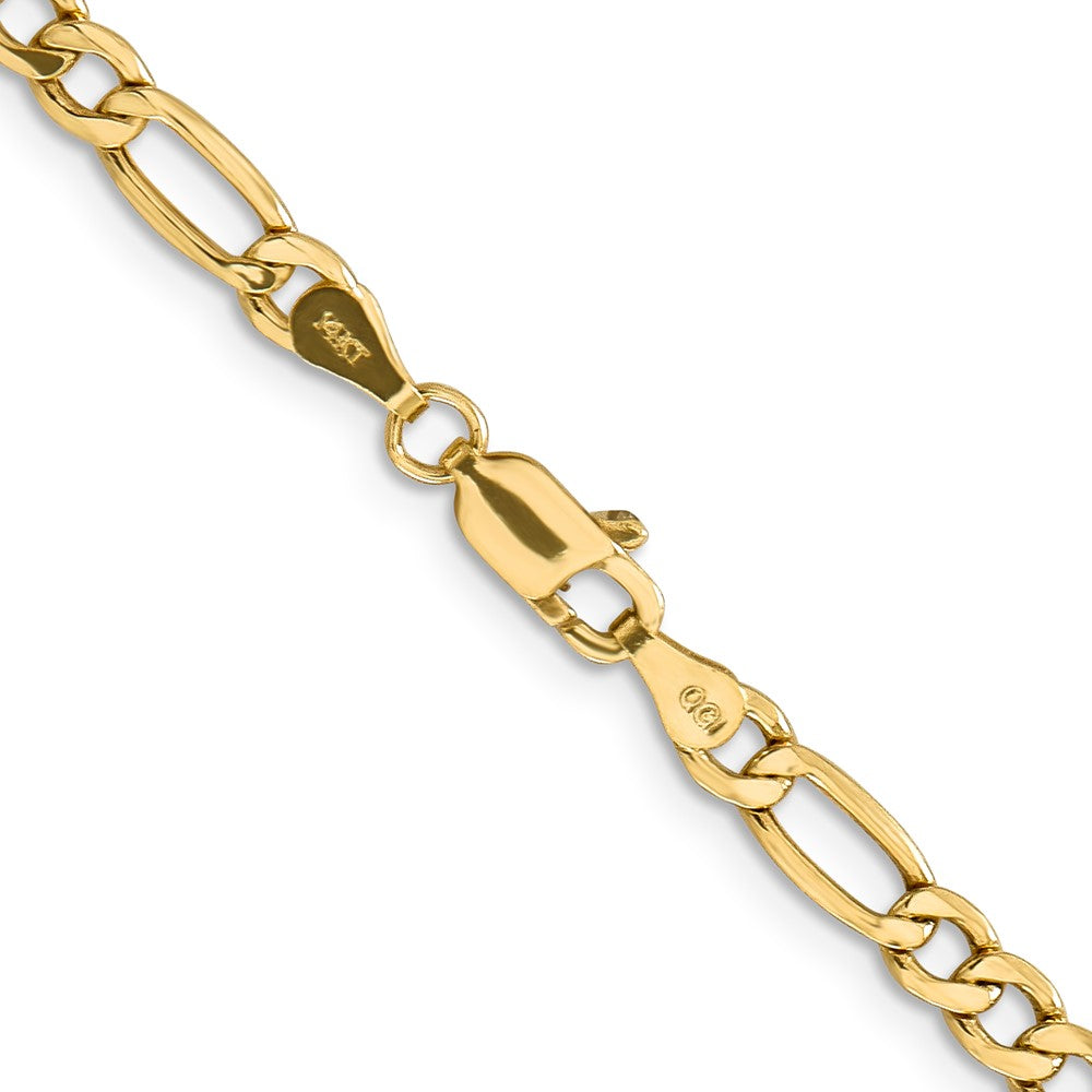 14K 4.2mm Semi-Solid Figaro with Lobster Clasp Chain