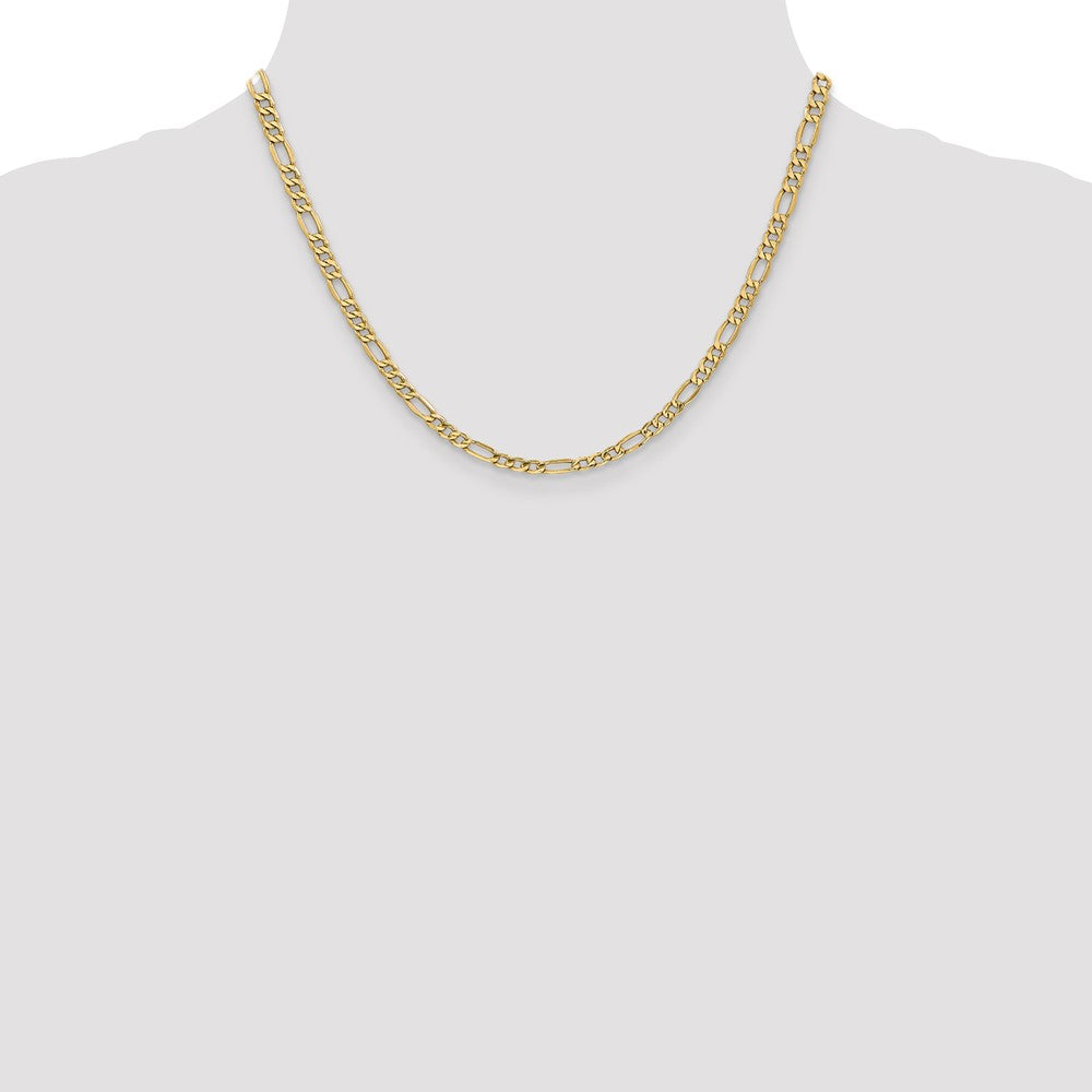14K 4.2mm Semi-Solid Figaro with Lobster Clasp Chain