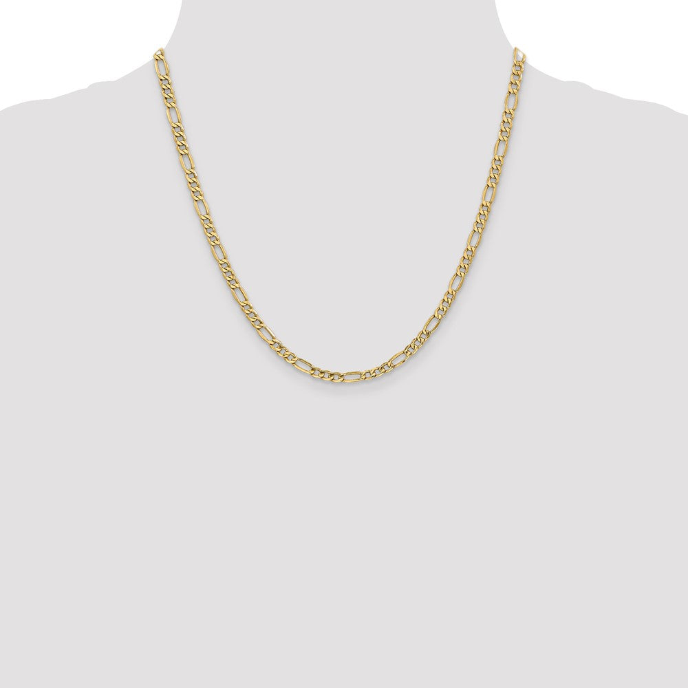 14K 4.2mm Semi-Solid Figaro with Lobster Clasp Chain
