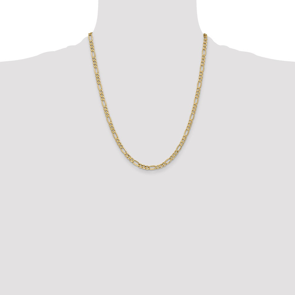 14K 4.2mm Semi-Solid Figaro with Lobster Clasp Chain