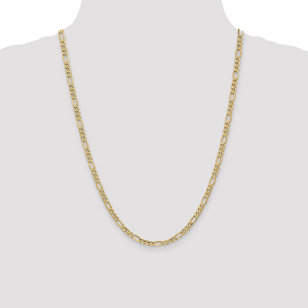 14K 4.2mm Semi-Solid Figaro with Lobster Clasp Chain