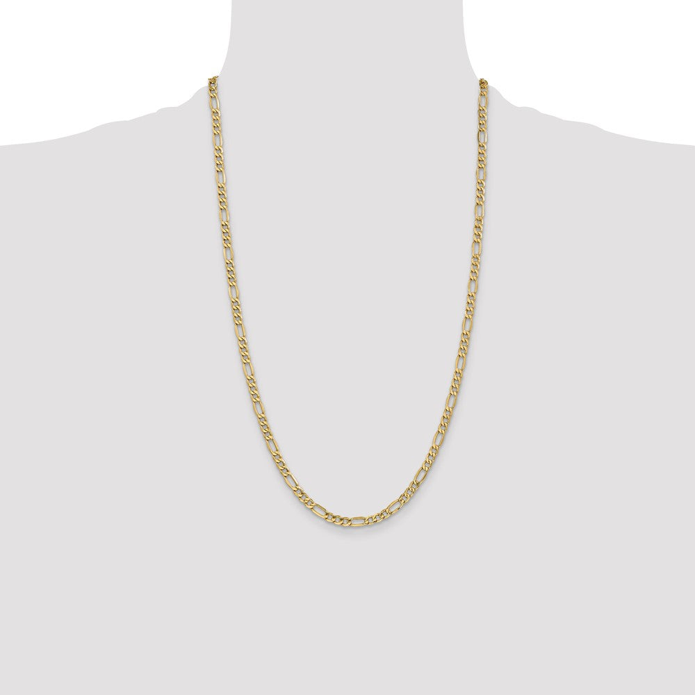 14K 4.2mm Semi-Solid Figaro with Lobster Clasp Chain
