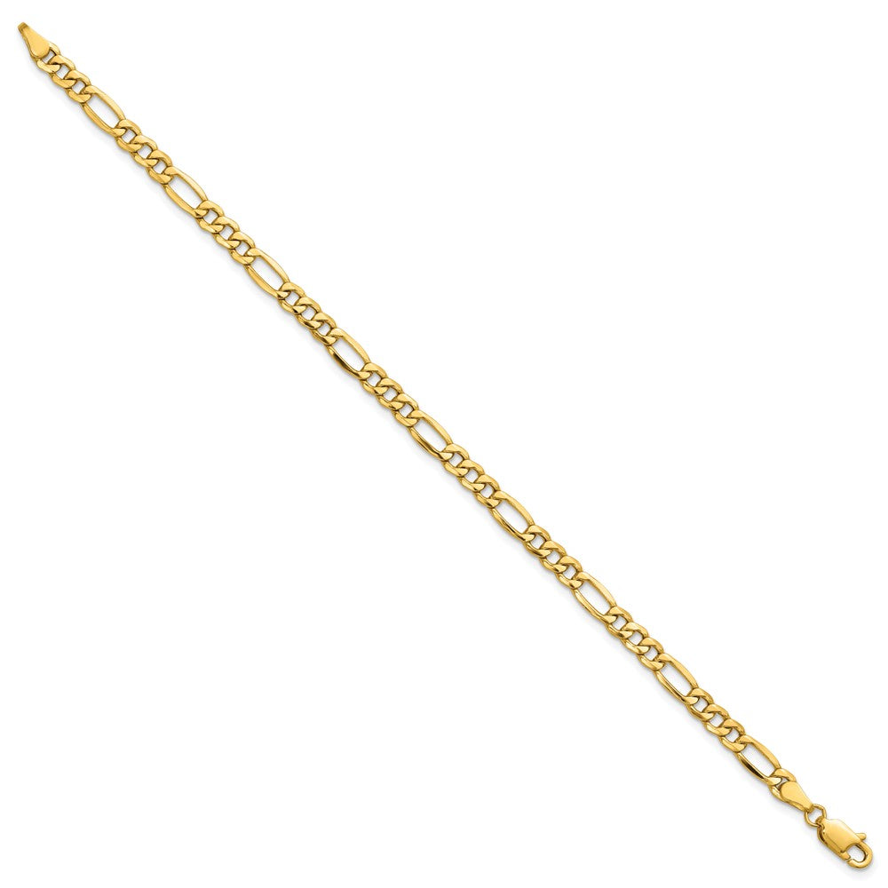 14K 4.2mm Semi-Solid Figaro with Lobster Clasp Bracelet