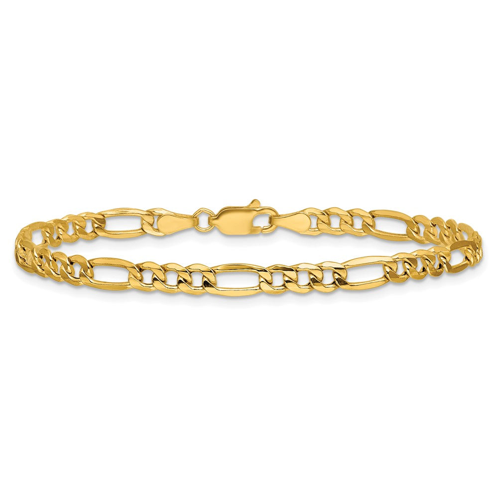14K 4.2mm Semi-Solid Figaro with Lobster Clasp Bracelet