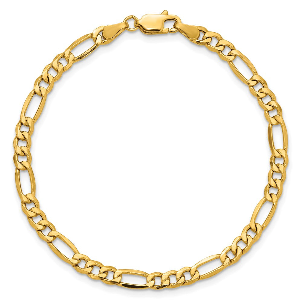 14K 4.2mm Semi-Solid Figaro with Lobster Clasp Bracelet
