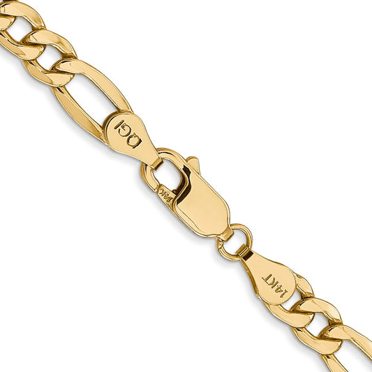 14K 5.75mm Semi-Solid Figaro with Lobster Clasp Chain