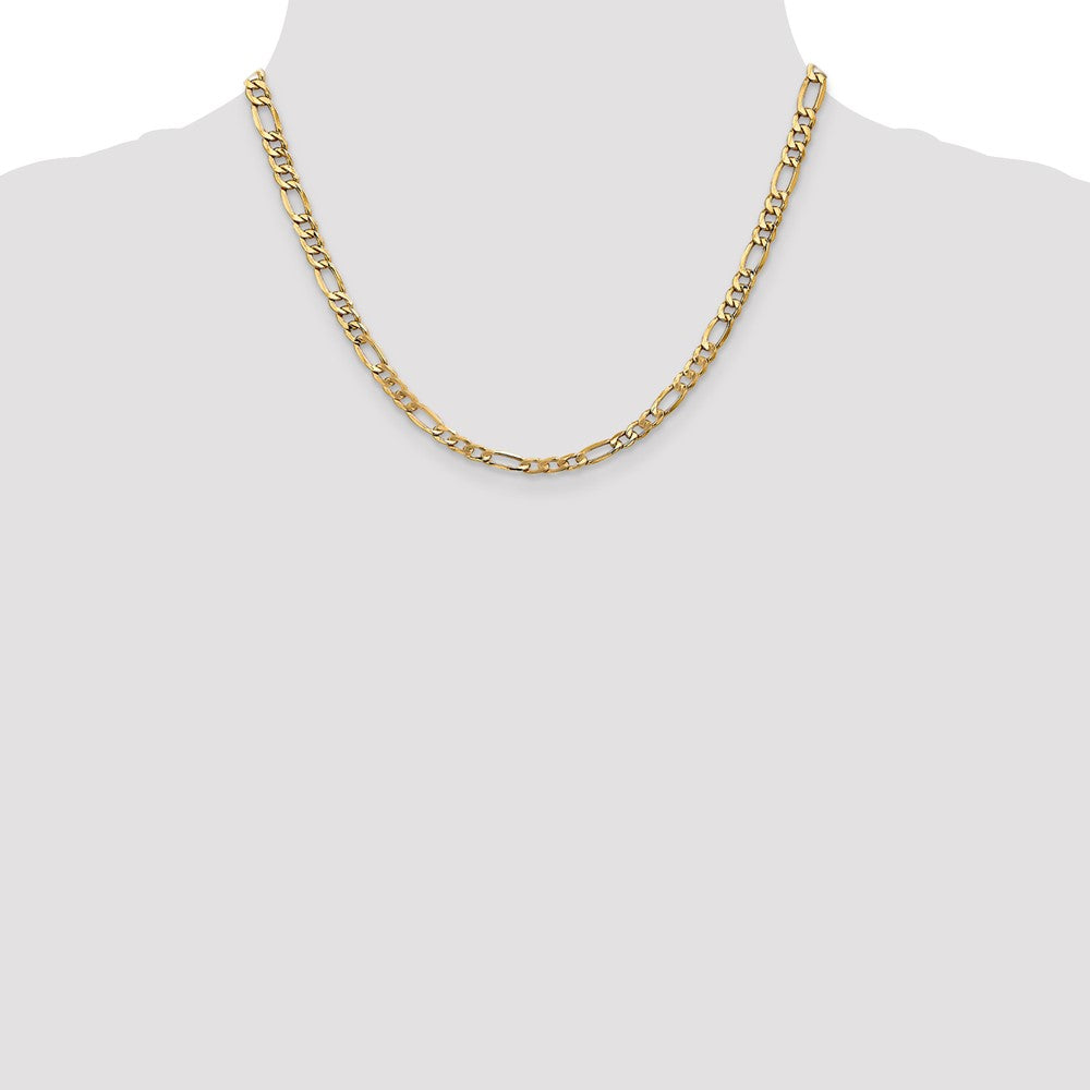 14K 5.75mm Semi-Solid Figaro with Lobster Clasp Chain
