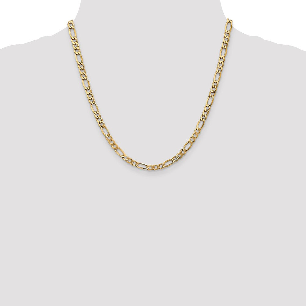 14K 5.75mm Semi-Solid Figaro with Lobster Clasp Chain