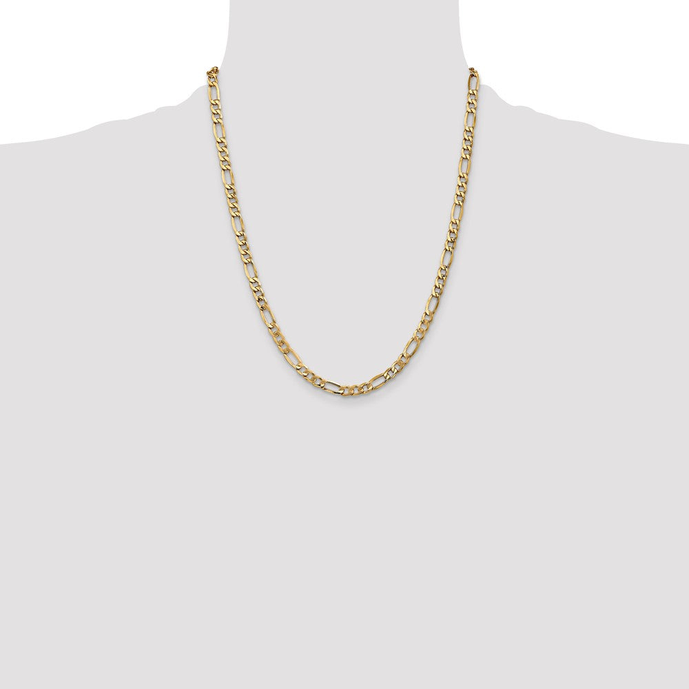 14K 5.75mm Semi-Solid Figaro with Lobster Clasp Chain