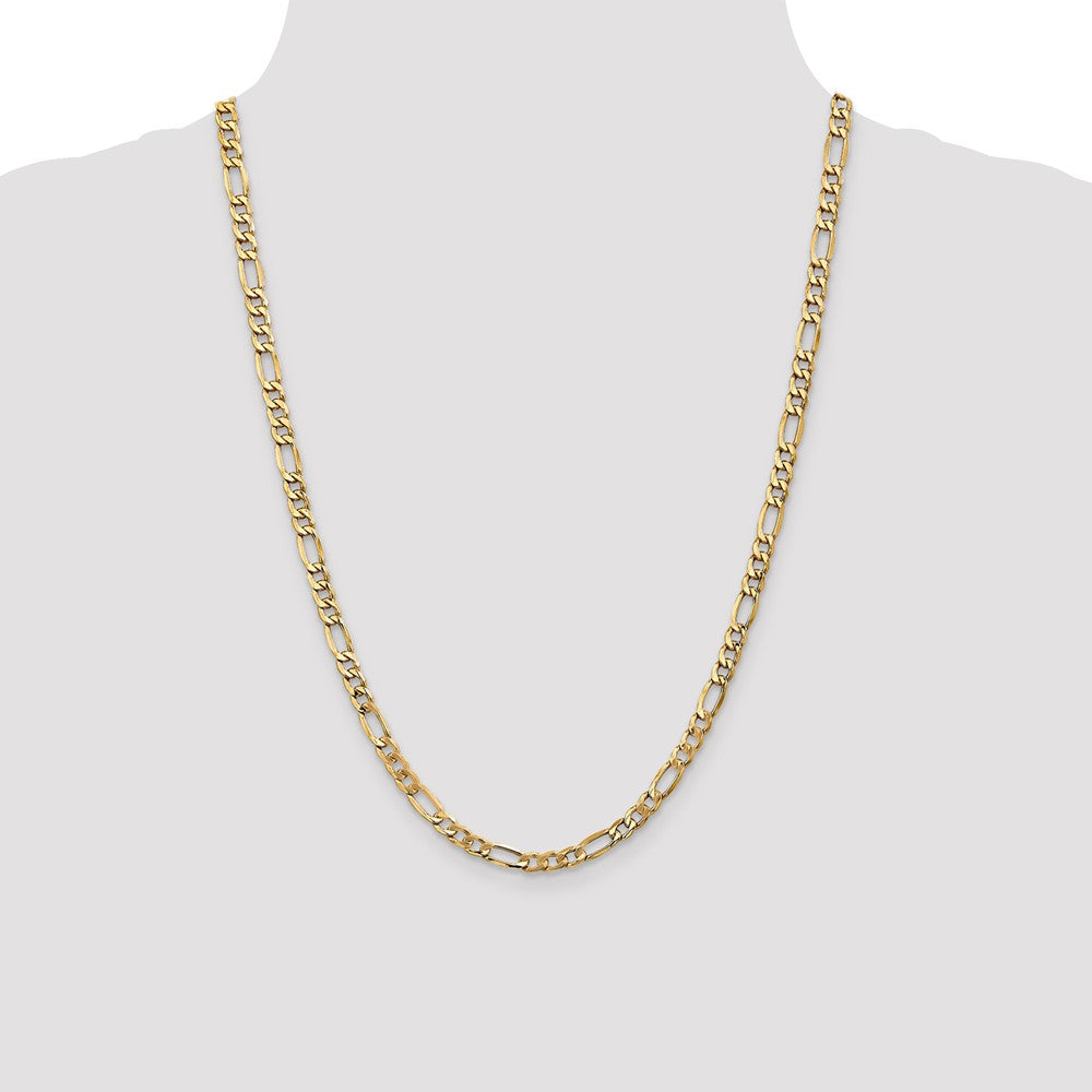 14K 5.75mm Semi-Solid Figaro with Lobster Clasp Chain