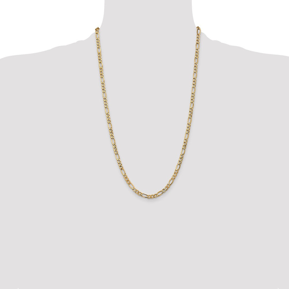 14K 5.75mm Semi-Solid Figaro with Lobster Clasp Chain