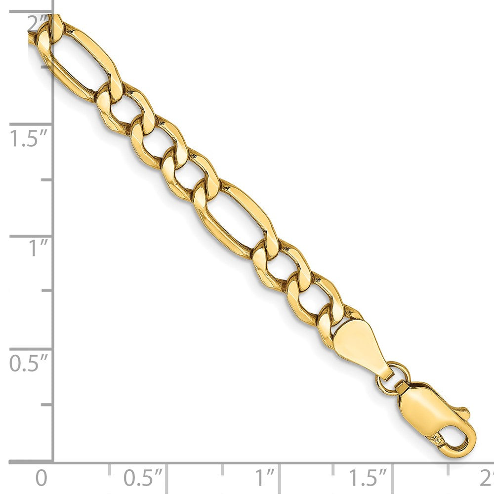 14K 5.75mm Semi-Solid Figaro with Lobster Clasp Chain