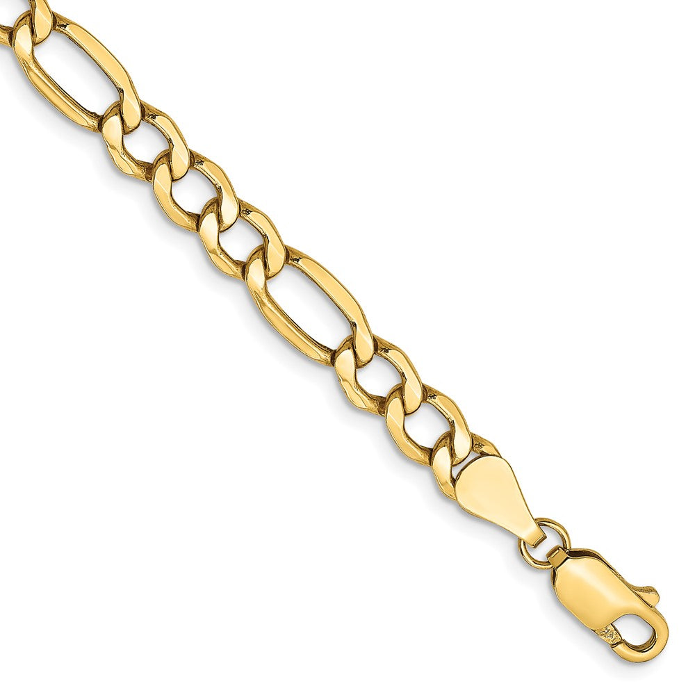 14K 5.75mm Semi-Solid Figaro with Lobster Clasp Bracelet