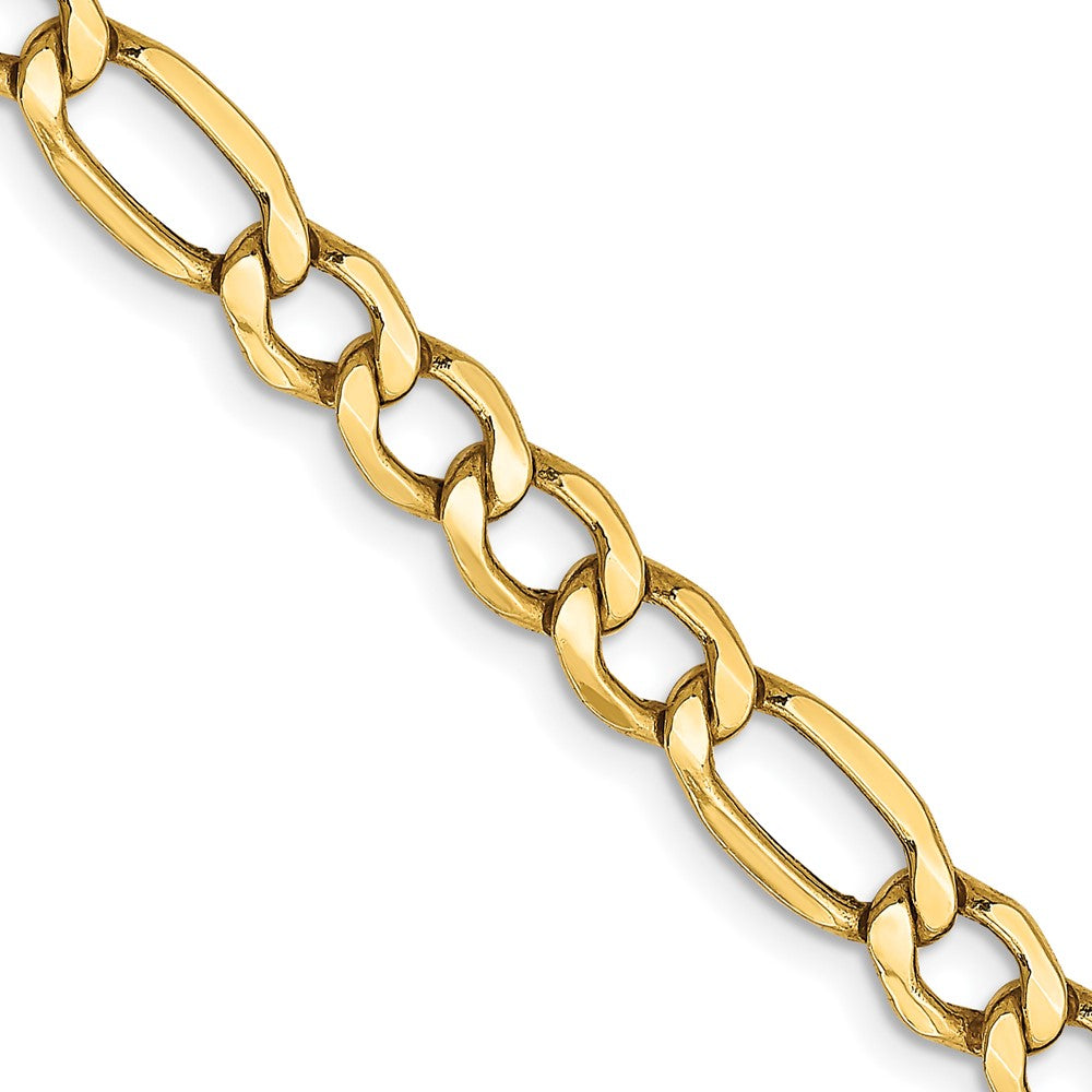 14K 5.75mm Semi-Solid Figaro with Lobster Clasp Chain