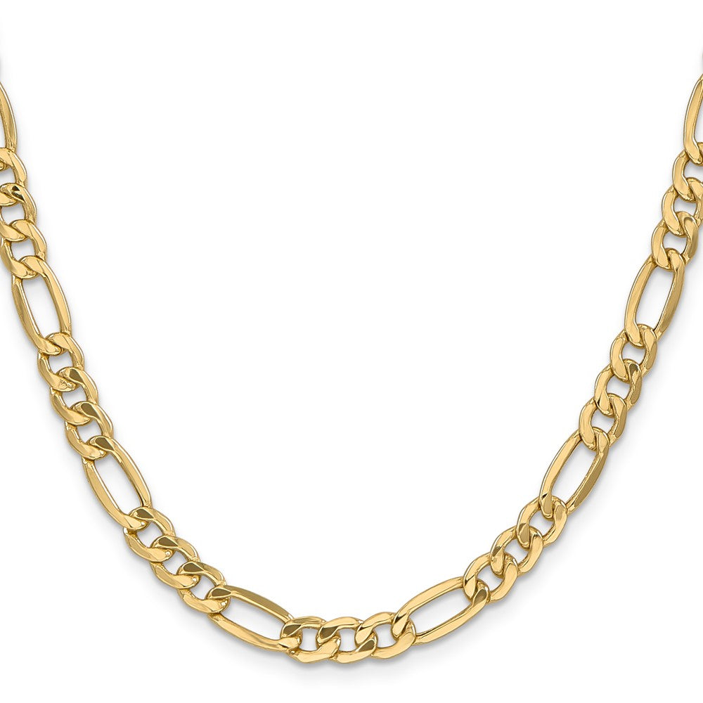 14K 6.25mm Semi-Solid Figaro with Lobster Clasp Chain