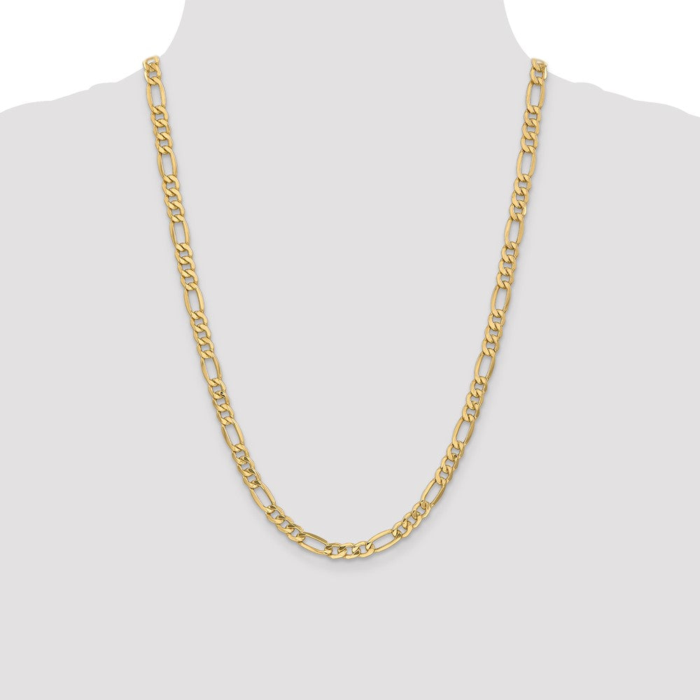 14K 6.25mm Semi-Solid Figaro with Lobster Clasp Chain