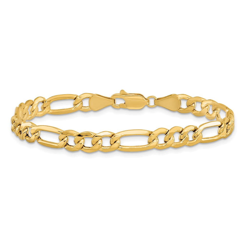 14K 6.25mm Semi-Solid Figaro with Lobster Clasp Chain