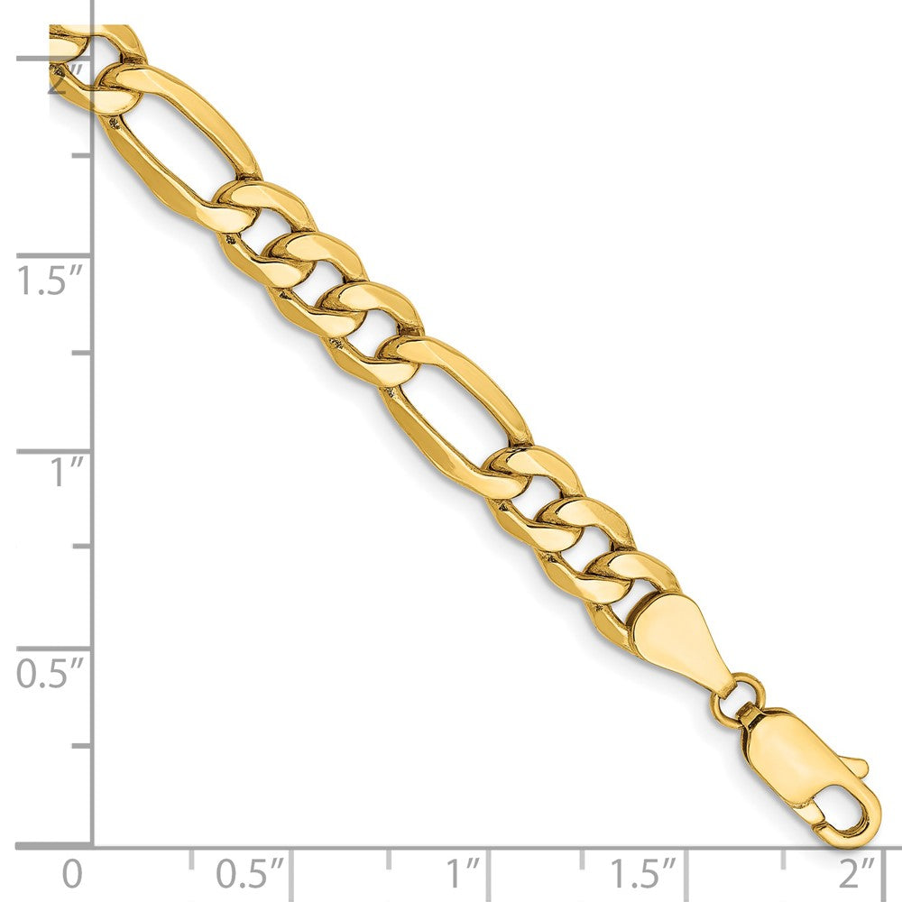 14K 6.25mm Semi-Solid Figaro with Lobster Clasp Chain