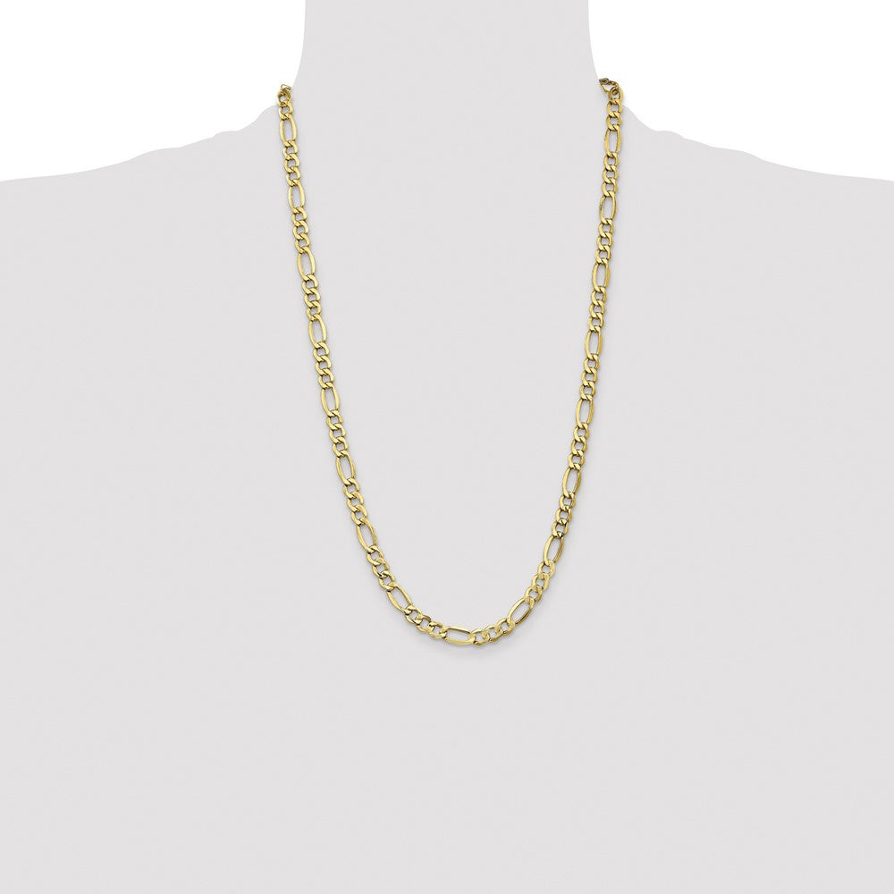 14K 7.3mm Semi-Solid Figaro with Lobster Clasp Chain