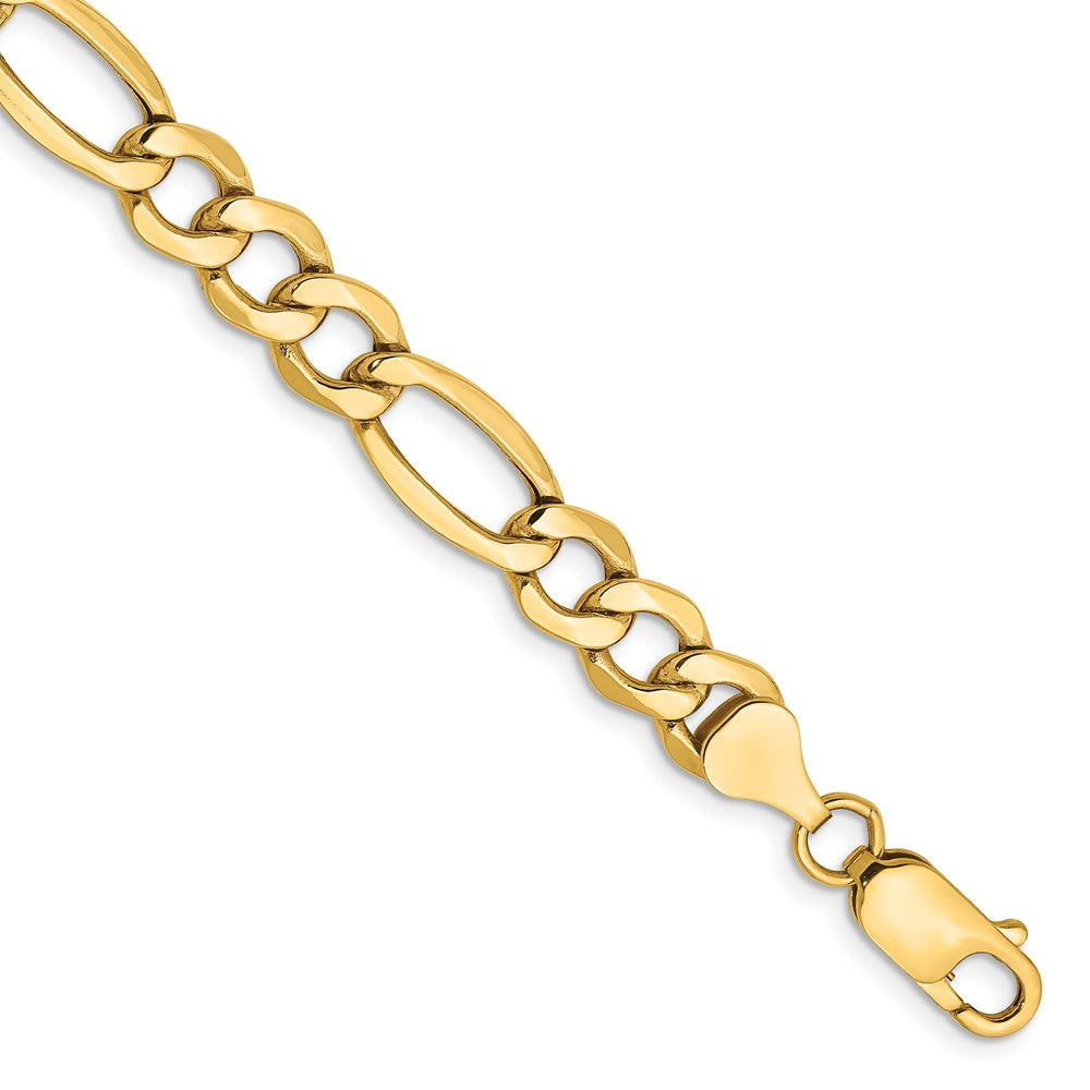 14K 7.3mm Semi-Solid Figaro with Lobster Clasp Chain