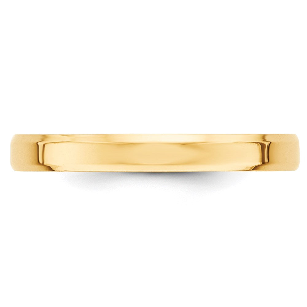14k Yellow Gold 3mm Beveled Edge Comfort Fit Wedding Band
