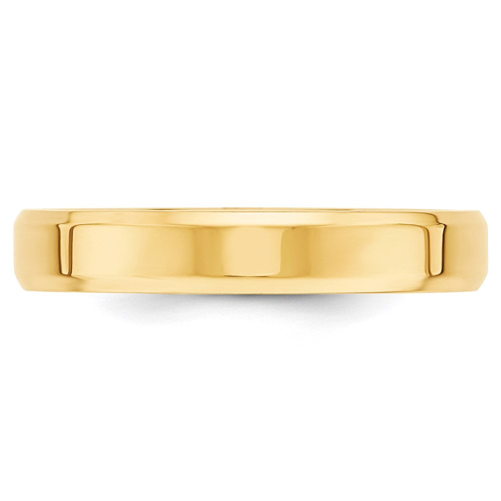 14k Yellow Gold 4mm Beveled Edge Comfort Fit Wedding Band