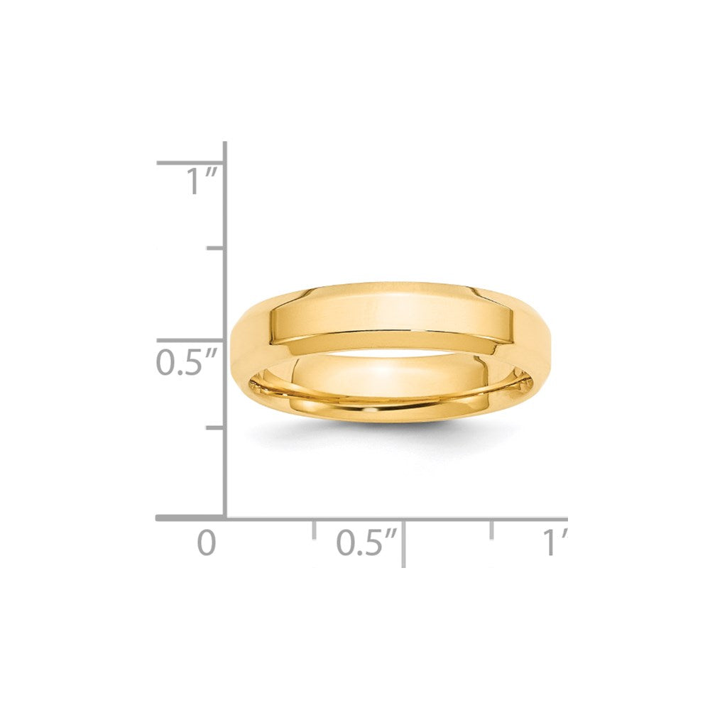 14k Yellow Gold 5mm Beveled Edge Comfort Fit Wedding Band