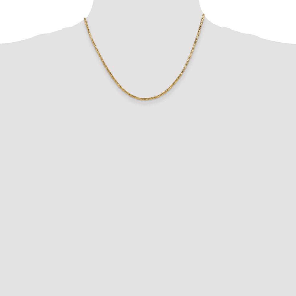 14K 2mm Byzantine with Lobster Clasp Chain