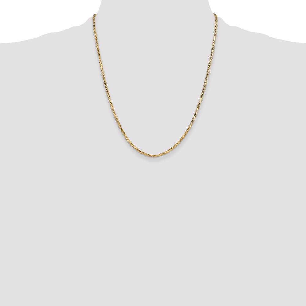 14K 2mm Byzantine with Lobster Clasp Chain