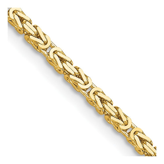 14K 2mm Byzantine with Lobster Clasp Chain