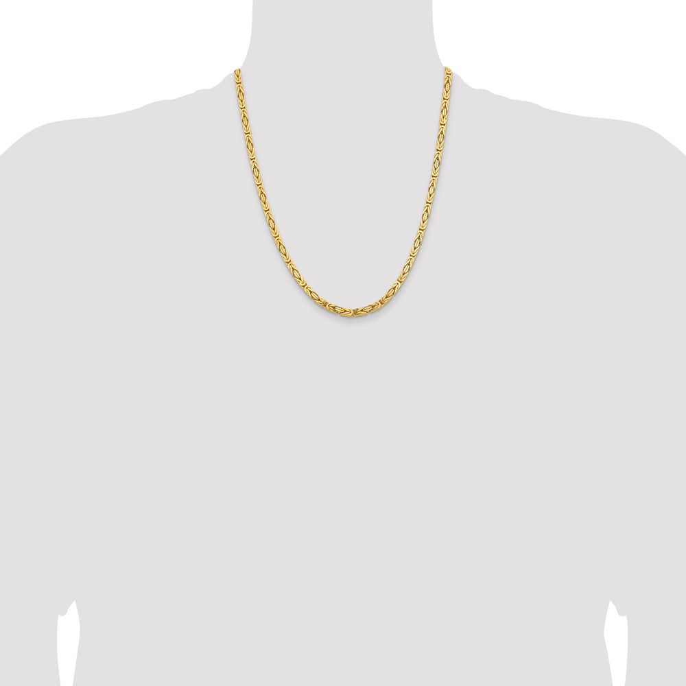 14K 4mm Byzantine with Lobster Clasp Chain