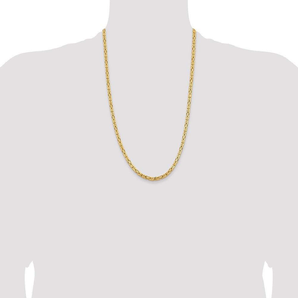 14K 4mm Byzantine with Lobster Clasp Chain