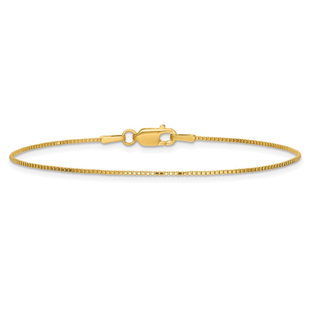 14K .9mm Box with Lobster Clasp Bracelet