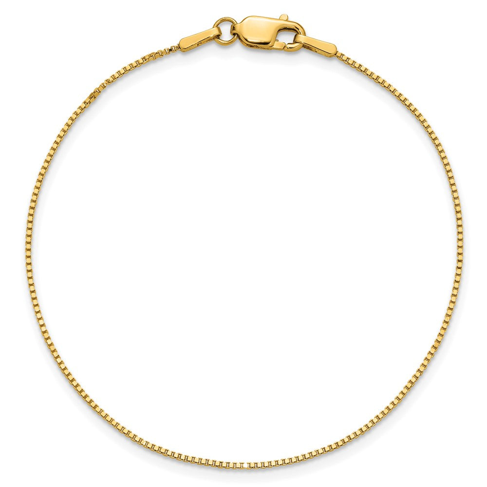 14K .9mm Box with Lobster Clasp Bracelet