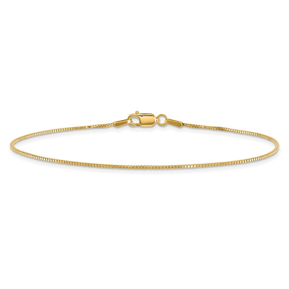 14K .95mm Box with Lobster Clasp Anklet
