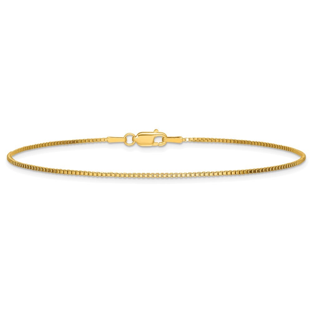 14K 1.05mm Box with Lobster Clasp Anklet