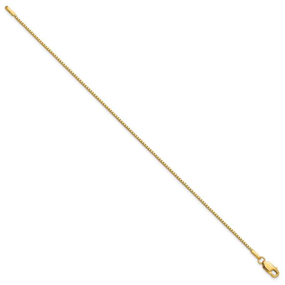 14K 1.1mm Box with Lobster Clasp Anklet