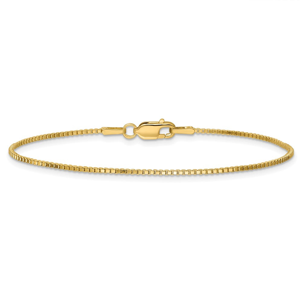 14K 1.1mm Box with Lobster Clasp Anklet