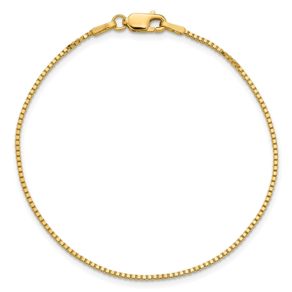 14K 1.1mm Box with Lobster Clasp Anklet