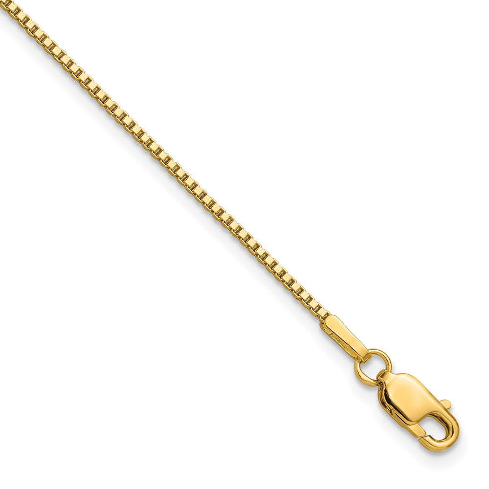 14K 1.1mm Box with Lobster Clasp Anklet