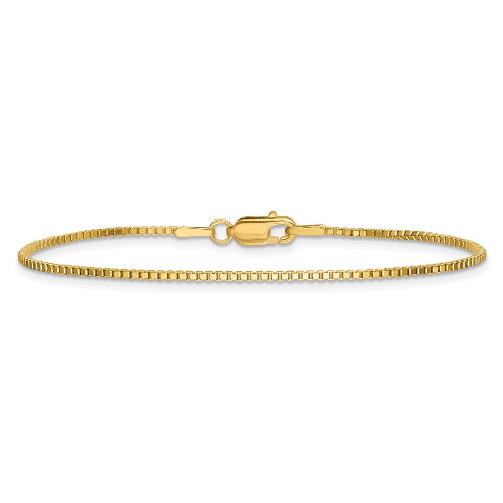 14K 1.4mm Box with Lobster Clasp Anklet