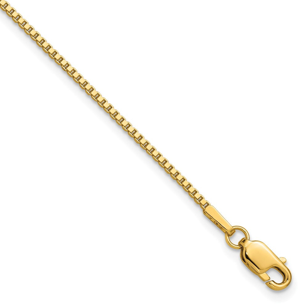 14K 1.4mm Box with Lobster Clasp Anklet