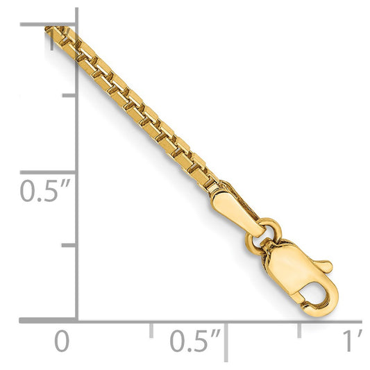 14K 1.5mm Box with Lobster Clasp Bracelet