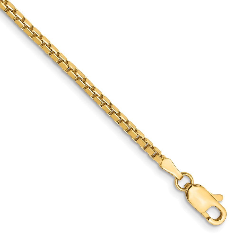 14K 1.9mm Box with Lobster Clasp Bracelet